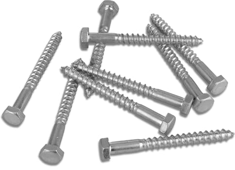 CYEER 80 Stück Sechskant Holzschrauben, M8x80MM Holzschrauben Torx Edelstahlschrauben Schlüsselschrauben hell verzinkt SC-Normteil Für Holzbau, Rahmenmontage, Tischlerei, Innenausbau(Siber)