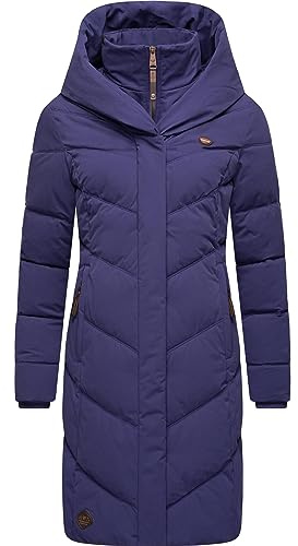 Ragwear Damen Winter-Steppmantel Natalka wasserdicht mit großer Kapuze | Länge: oberschenkellang | Wärmegrad 3 von 3 – warm gefüttert | lang geschnitten | große gefütterte Kapuze