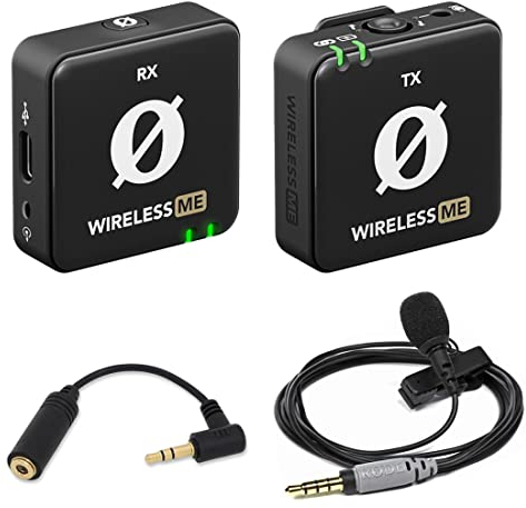Rode Wireless ME - Sistema microfono wireless + microfono Smartlav Plus + adattatore Keepdrum ADP03 TRS