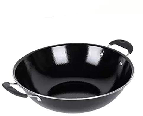 BONOOL Wok-Email-Topf, unbeschichtet, antihaftbeschichtet, für den Haushalt, Induktionsherd, spezieller Emaille-Wok, Kohle-Gasherd für Eisenpfannen, Küchentöpfe