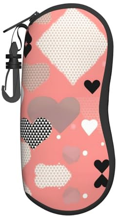 vacsAX Custodia versatile per occhiali di San Valentino, con cerniera, da viaggio, per donne e uomini, accessorio elegante e durevole, nero, taglia unica