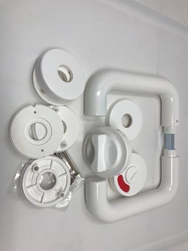 Bayram Türgriff Bad WC Türgarnitur Türbeschlag U-Form Rosette Kunststoff Weiß Türdrücker Türklinke Drückergarnitur Türbeschläge Innentüren Set Türgriffe