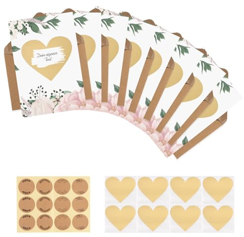 Carehabi Cartes à gratter à écrire soi-même - Carte de vœux - Carte postale d'anniversaire - Cartes Happy Birthday comme cartes postales - Idéal comme carte de vœux et bon cadeau pour hommes et femmes