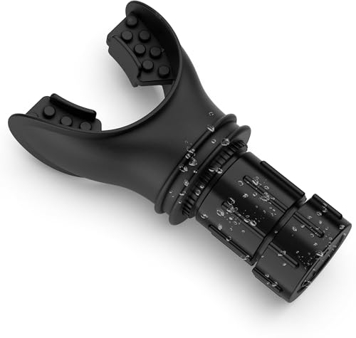 Allenatore di respirazione Oxyfit con regolazione | Compatto Esercizio Polmonare in puro Silicone | Miglioramento Della Capacità Respiratoria | Allenamento dei Muscoli Respiratori (Nero)