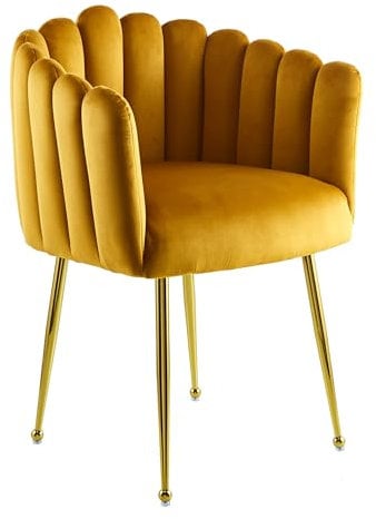 Qiyano Samtstuhl Orange Komfortables Design, Pflegeleicht & Vielseitig für Esszimmer, Büro & Wohnzimmer