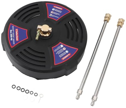 13in Pressure Washer Surface Cleaner Power Washer 2500 PSI Working Pressure 1/4 Quick Connect Attachment with 2 Extension Wands