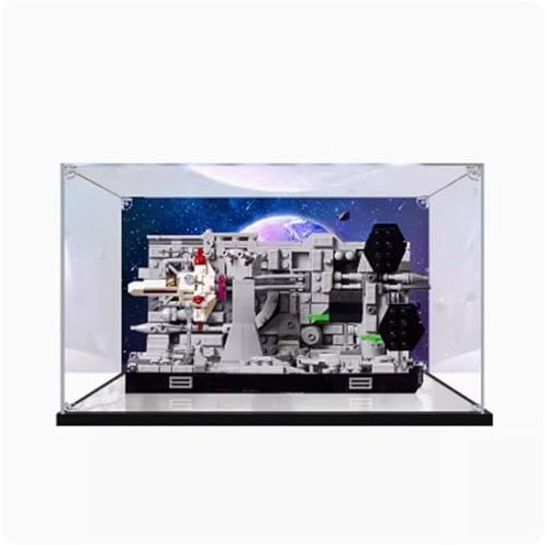 Transparente Acryl-Vitrine für Lego 75329 Todesstern-Gräben Modell, staubdicht, transparent, Vitrine (nur Vitrine) (3 mm Rückensprühmodell)