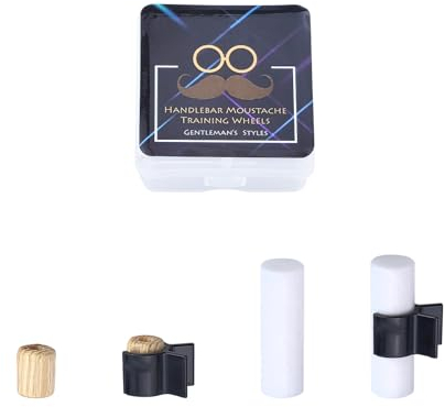 2 Paar Lenker Schnurrbart Trainingsräder, Schnurrbart Lockenwickler Formvorlage Tragbare für Männer, Bartroller Werkzeug Schnurrbart Styling Vorlage Shaping Tool für Bart Formdichtungen (S/M)