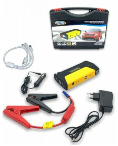 Avviatore di Emergenza Batteria Auto e Moto 600A, 50800 mAh, Ricaricabile con Porte USB, Luce 3 LED, Valigetta Portatile, Motori Fino a 5L Benzina/3L Diesel, Torcia LED e Doppia USB con Accessori