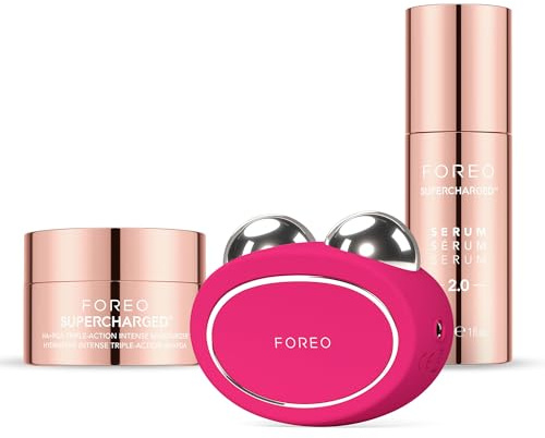 FOREO BEAR 2 + Sérum 2.0 + Crème HA+PGA Set | Appareil Microcourant, Massage Visage, Lifting Visage, Sérum Raffermissant, Hydratant Visage, Outils Beauté, Raffermissant