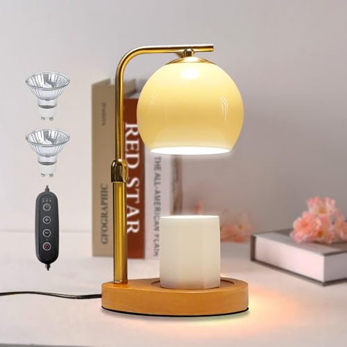 YOOWARM Kerzenwärmer Lampe, Candle Warmer Lamp, Duftkerze Duftlampe Wachswärmer mit Timer,Dimmbare und Höhenverstellbar Kerzenwärmer für Zuhause, Schlafzimmer, Yoga, Schlafzimmer