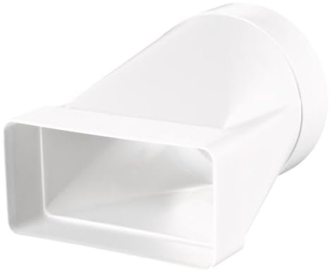 EDE Group 150mm Flat Plastic Ducting Adaptor to Round Transformer 220 mm x 90 mm - 6 Inch Rectangular to Round Straight Channel Connector Bathrooms, Toilets and Utility Rooms