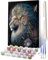 WMZPOY Malen Nach Zahlen Erwachsene Anfänger Bunter Löwe_012 DIY Handgemalt Ölgemälde Kits auf Leinwand mit Pinseln Acrylpigment Deko Painting by Numbers 40 * 50