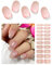 AutyaMee Semi Cured Gel Nail Strips (Light Pink Cat Eye), Brown, 20 Pcs Gel Nail Wraps, Stickers, UV Light Required, Salon Quality, Long Lasting