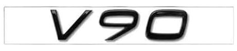 DMYQJY Auto Emblem für Volvo XC90 2015-2023, Logo Emblem Kühlergrill Badge Emblem Aufkleber Abzeichen Badge Aufkleber Chrom Frontgrill Motorhaube Kofferraum Auto Zubehör,V90- Glossy Black