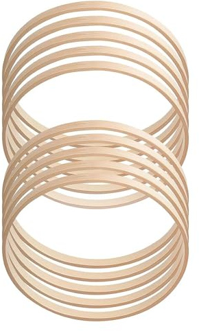 10 Stück Holzringe zum Basteln, 7.3cm Bambus Floral Hoop, Traumfänger Ringe Bambus, Holzringe Makramee Ringe, Bastelringe Holz für DIY Traumfänger, Hochzeitskranz Dekor, Handwerk