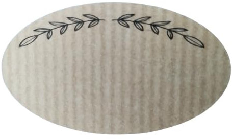 Etiquetas Adhesivas Kraft Ovaladas, 55 x 30 mm, Diseño de Guirnalda, Marrón, 120 Unidades