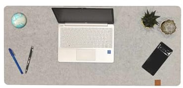 XXXL Felt Desk Mat – Extra Large Non-Slip Mousepad, Keyboard Protector, Office Deskpad, Computer Accessories, Tech Essentials, Office & Home Setup (90x40cm) (Grey)