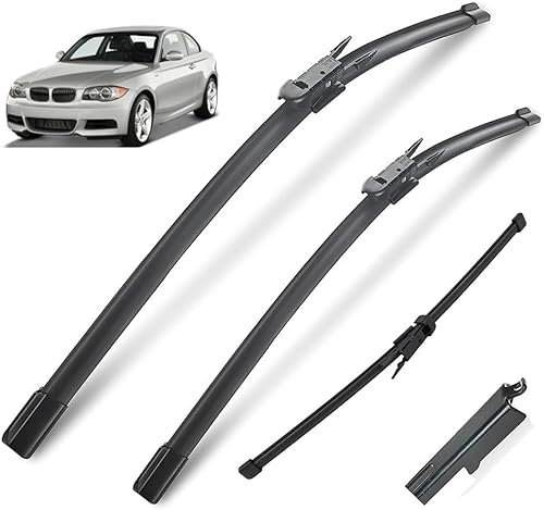 AlbaEUC Front & Rear Windscreen Window Wiper Blade Set for BMW 1 Series E81 E87 116i 116d 118i 118d 120i 120d 123d 130i 2004-2010，Windscreen Wiper Assembly Car Accessories