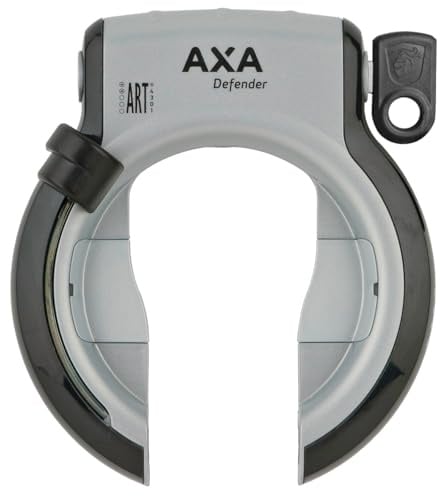 AXA Defender Rahmenschloss – Sicherheitsstufe 12 – Breite Öffnung 51 mm – Einsteckkette Kompatibel – Schlüssel nicht abziehbar – Silber