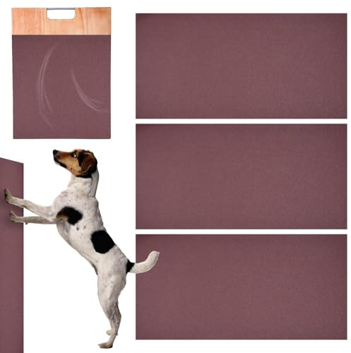 Cat Nail File Scratches - Triple Pack Interchangeable Sandpaper Pads, Pet Claws Care Mat | Sticky Adhesive Scratching Plate, Dog Paws Refinement Tool, Floor Liner Accessory Panel