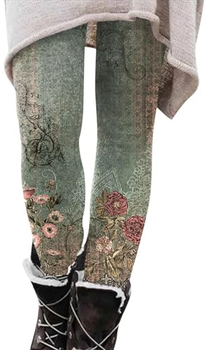 Uwdiohq Femmes Mince rétro imprimé Bas Pantalon Automne et Hiver à l'intérieur Confortable Pantalons décontractés Short Boxe Personnalisé Leggings Femme Legging Femme Sculptant Sport Fille