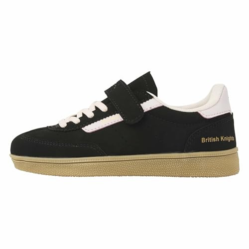 British Knights Boy's Girl's Revival Sneaker, Black Pale Pink, 11 UK Child