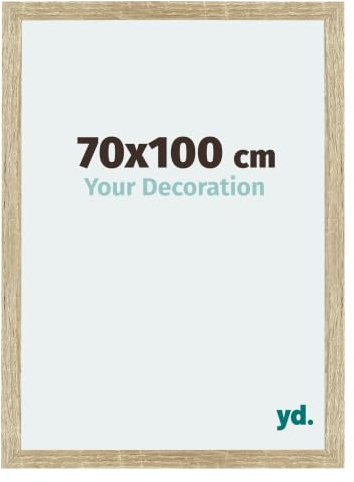 yd. Bilderrahmen 70x100 cm Sonoma Eiche - MDF Rahmen Mura | Your Decoration, Acrylglas aus Kunststoff, Wandmontage, Geeignet für Fotos, Poster und Puzzles, Made in Holland