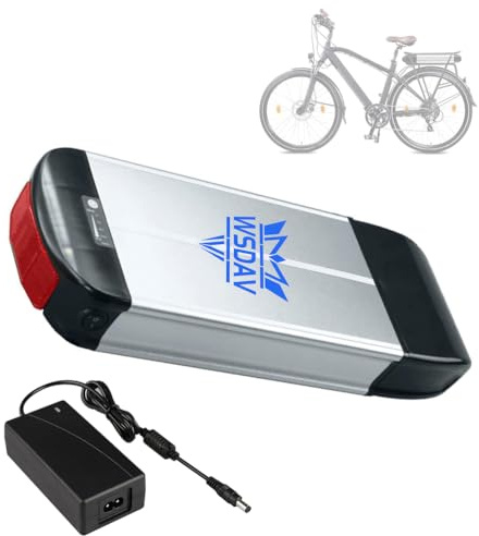 WSDAV Replacement Lithium ion Battery 36V 10Ah 13Ah 14.5Ah Rear Rack Ebike Battery with Charger and Key lock for 0-550W Mountain Bicycle Motor Kit,36V 13Ah
