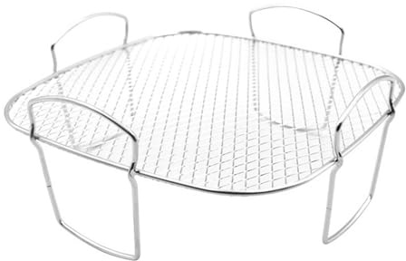 Gitter für Heißluftfritteuse, 20,5 * 20,5 * 9 cm Edelstahl Grillrost für Airfryer, Universal Quadratisch Air Fryer Tray, Heißluftfritteuse Zubehör für Kochen Rack, Dehydrator und Backofen