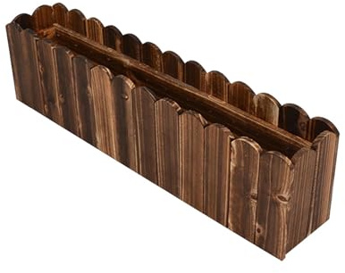 Homyl Maceta de Madera para Plantas Jardineras Rectangulares Caja de Almacenamiento Contenedor para Cultivo de Verduras Diseño Sólido Adecuada para Interior, pequeño