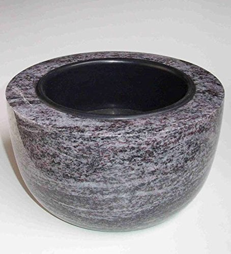 Designgrab - Ciotola per tomba moderna, diametro 25 cm, in granito Orion Blue/Vizac Blue