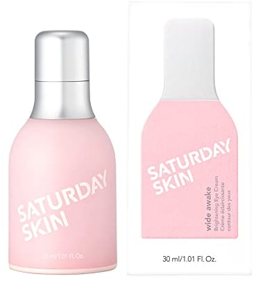 Saturday Skin Wide Awake Aufhellende Augencreme für Falten, geschwollene Augen und Augenringe, leicht, feuchtigkeitsspendend, Anti-Aging, reduziert feine Linien, koreanische Hautpflege (30 ml)