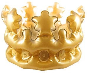 HENBRANDT Inflatable Adult Gold King Queen Crown Fancy Dress Accessory Stag Hen Costume Party