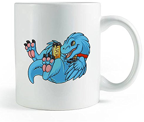 Blau Winkekatze LuckyRex – Kaffee und Tee Tasse