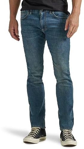 Lee Mens Extreme Motion Slim Straight Jeans, Blue, 36W / 30L UK