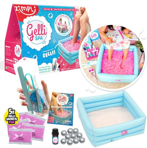 Zimpli Kids Gelli Spa de, Pack de 5 Produits, pour Les Enfants, Set de manucure et pédicure pour Les Adolescents et préadolescents, Jouet sensoriel, Cadeau d'anniversaire idéal