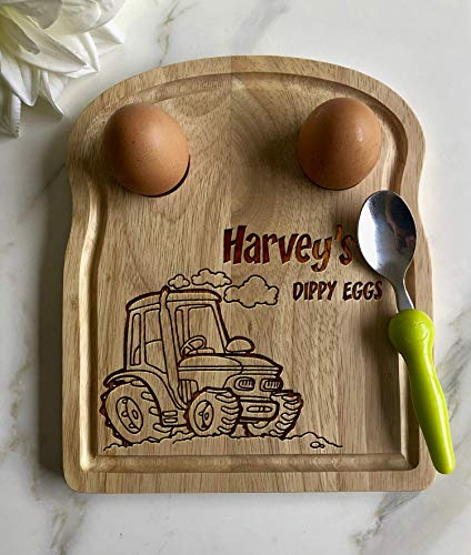 Personalised Name Tractor Egg Breakfast Board