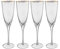 BUTLERS 4er Set Sektgläser mit Goldrand und Rillen 250ml Vintage Gläser - GOLDEN TWENTIES - Sektflöte aus mundgeblasenem Glas | Trinkgeschirr & Sektkelche für Prosecco, Champagner