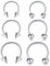 Longita 6 Stück 16G Septum Piercing Nasenpiercing Chirurgenstahl Helix Tragus Knorpel Piercings Ohr Lippe Hufeisen Ring Köperschmuck Innen 8-12mm