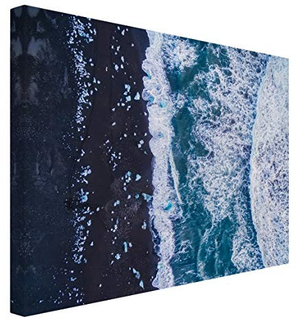 Bilderwelten Leinwandbild Luftbild Jökulsárlón in Island vertikal - Querformat 3:4, 75x100 cm