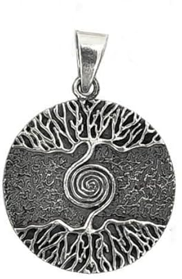 Kiss of Leather Anhänger Lebensbaum mit Spirale aus 925 Sterling Silber Nr. 18