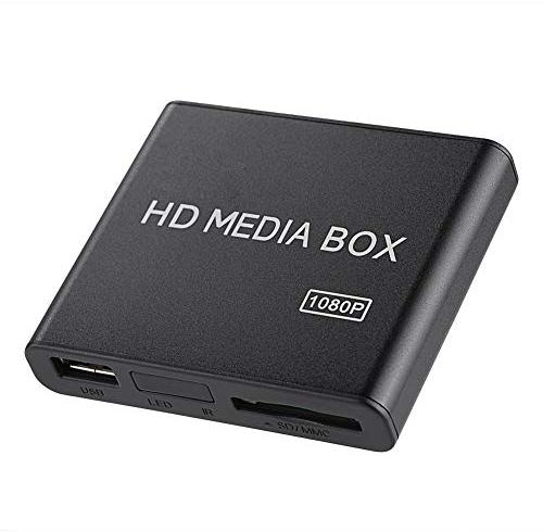 Lettore multimediale HD 1080p, Mini VGA Home Theater Media Player Box Supporto MMC RMVB MP3 AVI MKV con telecomando Supporta schede SD e dispositivi USB(EU)