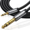POSUGEAR 3.5mm, Nylon Trenzado 3.5mm a 6.3mm Cable Audio Estéreo HiFi Macho a Macho para Reproductores de MP3, PCs, Amplificadores, Mesas de Mezclas Ordenadores- 5M