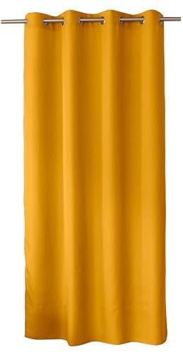 ED ENJOY HOME Dekorativer Vorhang mit silberfarbenen Ösen, 140 x 240 cm, Senfgelb, 100% Polyester, satiniert, Kollektion Basic
