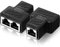 RJ45 Ethernet Splitter Anschlüsse 1 bis 2 Splitter Adapter LAN Ethernet Steckverbinder Kompatibel mit Cat5 Cat6 Kabel, 2 Computer Gleichzeitig im Internet Surfen (Schwarz, 2 Stücke)