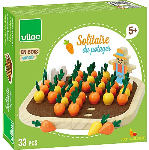 Solitärspiel aus Massivholz Denkspiel für Kinder ab 4 Jahren