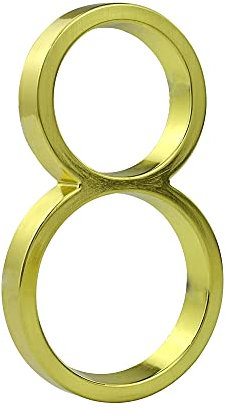 HASWARE Floating House Number Sign: 5 inch Modern Door Signage - Striking for Street Home Address Numerals (8, Golden)