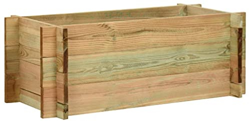 YUTAASU Fioriera da Giardino in Legno di Pino Impregnato Verde 80x40x32 cm, Letto Vegetale per Ortaggi e Fiori, Resistente alle Intemperie e alla Muffa, Facile
