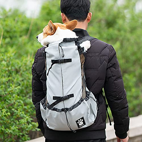 Hundetragetasche, 1–25 kg, mit Kordelzug, Kopfausschnitt, belüfteter Haustier-Rucksack für kleine, mittelgroße Hunde, täglicher Welpentrage zum Spazierengehen im Freien, sicher/komfortabel/leicht